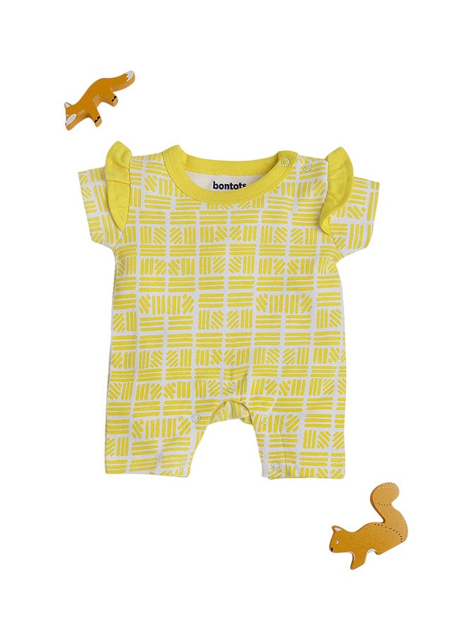 Bontots Infant Girls Pack of 2 Organic Cotton Ruffle Rompers - Image 3